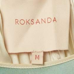 Pre Owned Roksanda Ivory Printed Silk Gathered Sleeve Lilee Maxi Dress M