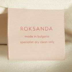 Pre Owned Roksanda Ivory Printed Silk Gathered Sleeve Lilee Maxi Dress M