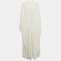 Pre Owned Roksanda Ivory Printed Silk Gathered Sleeve Lilee Maxi Dress M
