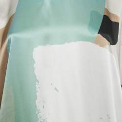 Pre Owned Roksanda Ivory Printed Silk Gathered Sleeve Lilee Maxi Dress M