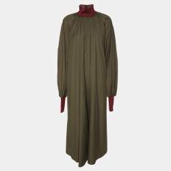Pre Owned Roksanda Ilincic Green Cotton Long Sleeve Maxi Dress L