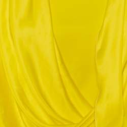 Pre Owned Roksanda Ilincic Yellow Satin Drape Top M