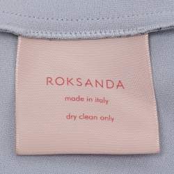 مملوكة مسبقًا Roksanda Ilincic Navy Blue Stretch Cady Hadari Bell Sleeve Midi Dress M