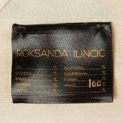 مملوكة مسبقًا Roksanda Ilincic Beige & Neon Pink Wool Crepe Midi Dress M