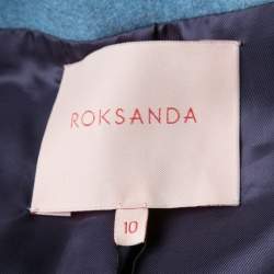 مملوكة مسبقًا Roksanda Ilincic Powder Blue Felted Wool Asymmetric Delmore Jacket M