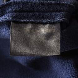 Pre Owned Roksanda Ilincic Navy Blue Wool Crepe High Waist Breton Shorts M