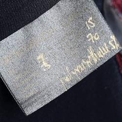 Pre Owned Roksanda Ilincic Navy Blue Wool & Embroidered Trim Langston Dress M