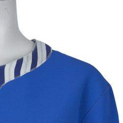 Pre Owned Roksanda Ilincic Blue Oversized Long Sleeve Crop Top M