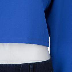 Pre Owned Roksanda Ilincic Blue Oversized Long Sleeve Crop Top M