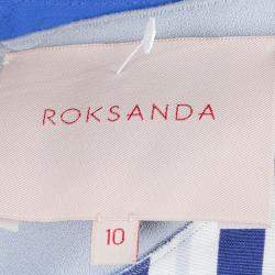 Pre Owned Roksanda Ilincic Blue Oversized Long Sleeve Crop Top M