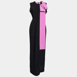 Pre Owned Roksanda Black and Pink Crepe Back Slit Detailed Sleeveless Dress M