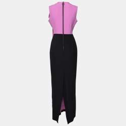 Pre Owned Roksanda Black and Pink Crepe Back Slit Detailed Sleeveless Dress M