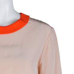 Pre Owned بلوزة روكساندا إلينسيك وردي فاتح وبرتقالي نيون M