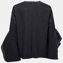 مملوكة مسبقًا بلوزة روكساندا إلينسيك كريب أسود بأكمام غير متساوية مقاس كبير - لارج