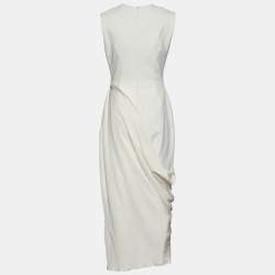 Pre Owned Roksanda Ilincic Ivory Crepe Cut-Out Thurloe Draped Jumpsuit M