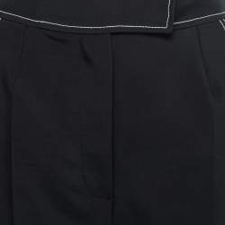 Roksanda Black Wool Side Stripe Wide-Leg Pants M