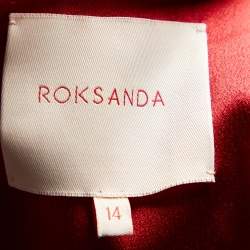 مملوكة مسبقًا Roksanda Red Silk Satin Asymmetric Hem Sleeveless Top L