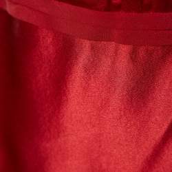 مملوكة مسبقًا Roksanda Red Silk Satin Asymmetric Hem Sleeveless Top L