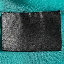 Pre Owned Roksanda Ilincic Green & Blue Silk Blend Belted Sheath Dress M