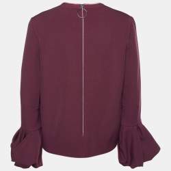 Pre Owned Roksanda Burgundy Cady Puff Cuff Sleeve Arlo Top M