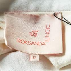 Pre Owned فستان ماكسي روكساندا إلينسيك كريب كتل لونية L