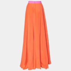 Roksanda  Orange Silk Satin Maxi Skirt M