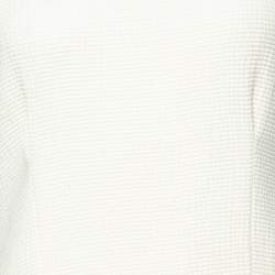Roksanda Ilincic Off White Stretch Knit Draped Waist Sleeveless Midi Dress M