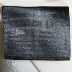 Pre Owned Roksanda Ilincic Red Floral printed Silk Sleeveless Peplum Top S