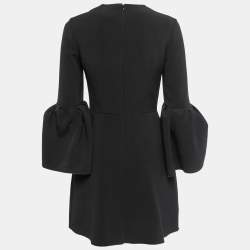 Pre Owned Roksanda Ilincic Black Crepe Gathered Bell Sleeve Short Dress S