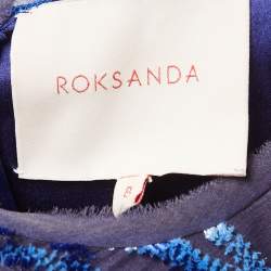 Roksanda Blue Embroidered Silk Asymmetric Flared Full Sleeve Gown S