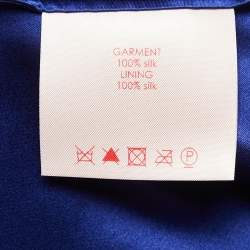 Roksanda Blue Embroidered Silk Asymmetric Flared Full Sleeve Gown S