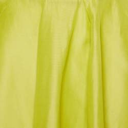 Pre Owned Roksanda Ilincic Yellow Cotton & Silk Draped Maxi Skirt M