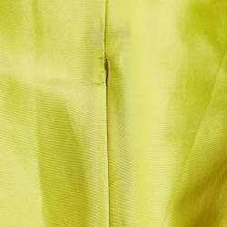 Pre Owned Roksanda Ilincic Yellow Cotton & Silk Draped Maxi Skirt M