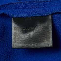 Pre Owned Roksanda Ilincic Blue Crepe Bell Sleeve Midi Dress S