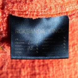 Pre Owned Roksanda Ilincic Orange Cotton Tweed Sleeveless Long Dress S