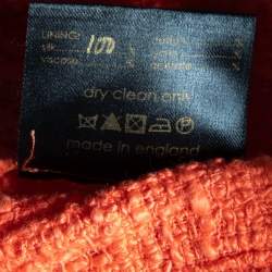 Pre Owned Roksanda Ilincic Orange Cotton Tweed Sleeveless Long Dress S