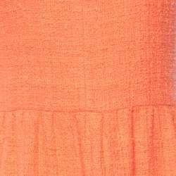 Pre Owned Roksanda Ilincic Orange Cotton Tweed Sleeveless Long Dress S