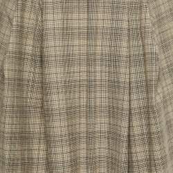 Roksanda Ilincic Beige Glen Plaid Wool Pleated Midi Skirt S