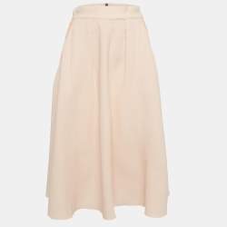 Pre Owned Roksanda Ilincic Pink Contrast Trim Crepe Pleated Midi Skirt S