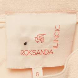 Pre Owned Roksanda Ilincic Pink Contrast Trim Crepe Pleated Midi Skirt S