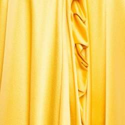 Pre Owned Roksanda Yellow Silk Ruffled Midi Dress M