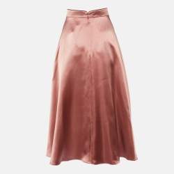 Roksanda Pink Silk Satin Midi Skirt L