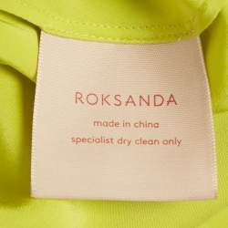 Pre Owned Roksanda Acid Green Satin Flared Maxi Dress M