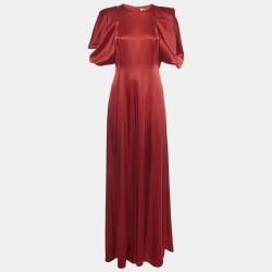 Pre Owned Roksanda Red Satin Silk Maxi Dress M