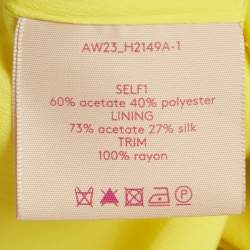 مملوكة مسبقًا فستان ميدي روكسندا كريب وردي/أصفر بنمط انسيابي مقاس متوسط - ميديم