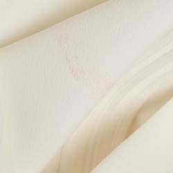 Pre Owned فستان ميدي روكساندا كريب أبيض بكشاكش مقاس صغير - سمول