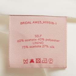 Pre Owned فستان ميدي روكساندا كريب أبيض بكشاكش مقاس صغير - سمول