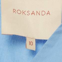 Pre Owned Roksanda Blue Poplin Ruffled Midi Dress M