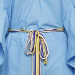 Pre Owned Roksanda Blue Poplin Ruffled Midi Dress M