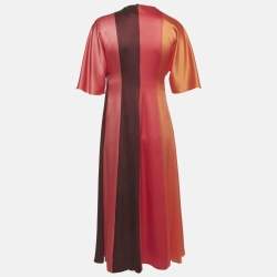 Pre Owned Roksanda Multicolor Satin Paneled Midi Dress M